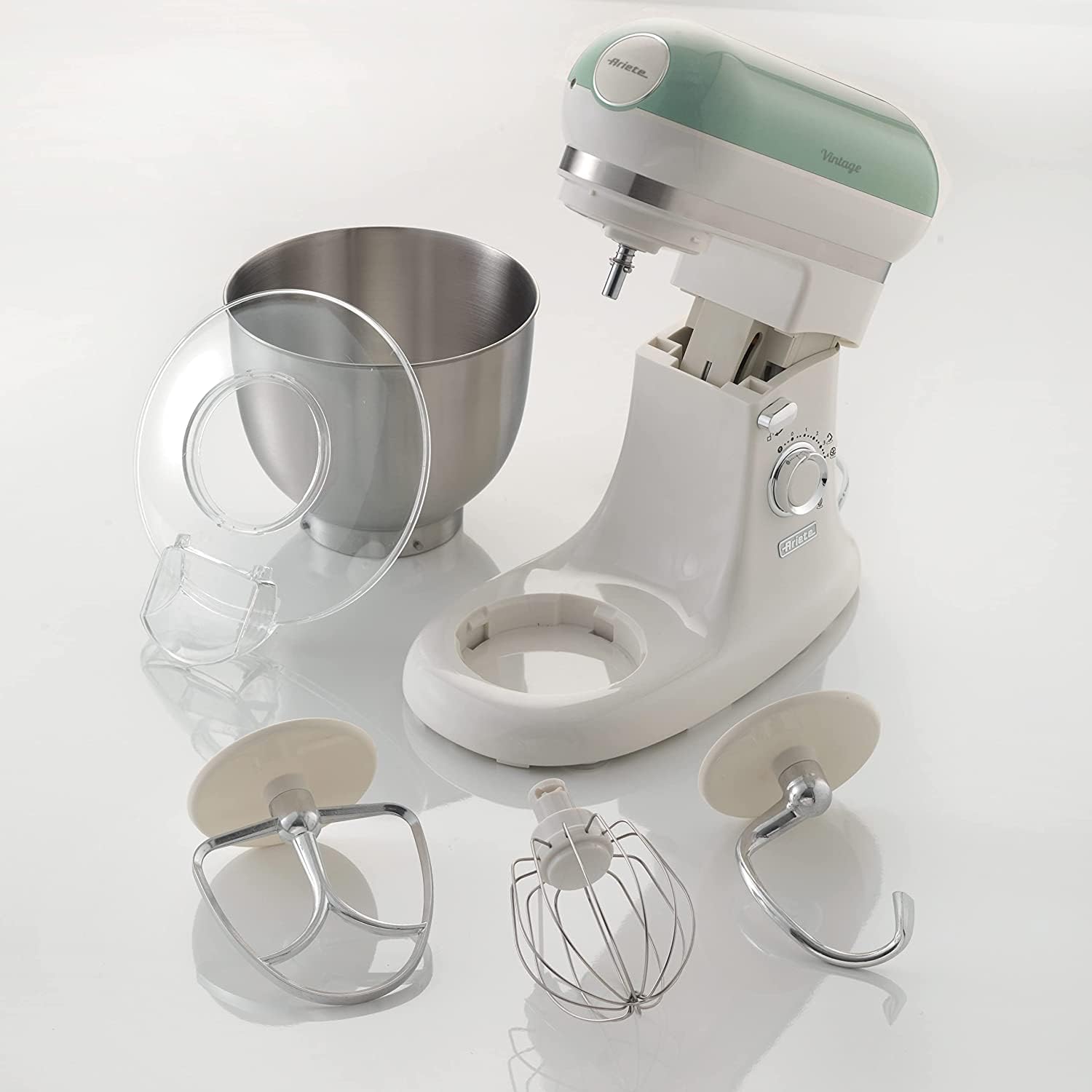 Ariete Vintage Food Processor Stand Mixer, Kitchen Machine with 5.5L Stainless Steel Bowl, 1200W, 7 Speed Ariete Vintage Food Processor Stand Mixer, Kitchen Machine with 5.5L Stainless Steel Bowl, 1200W, 7 Speed